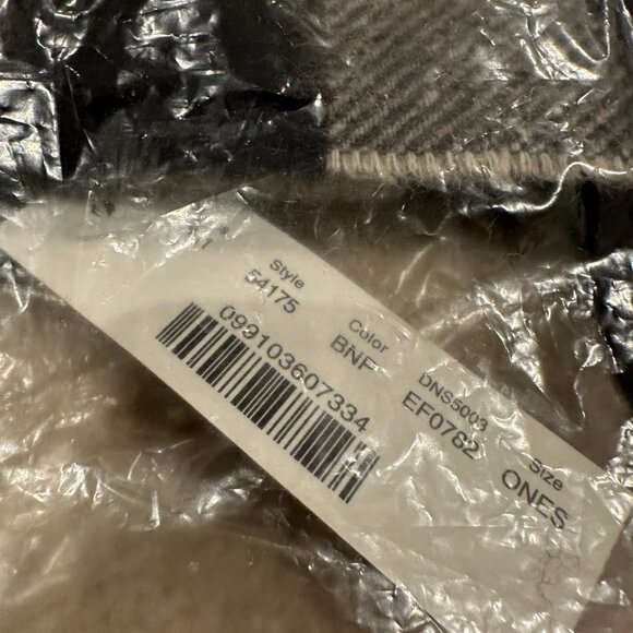 64x12 J Crew Cashmere Navy Blue Buffalo Check Plaid Scarf Wallace Barnes 2015 - Picture 2 of 5